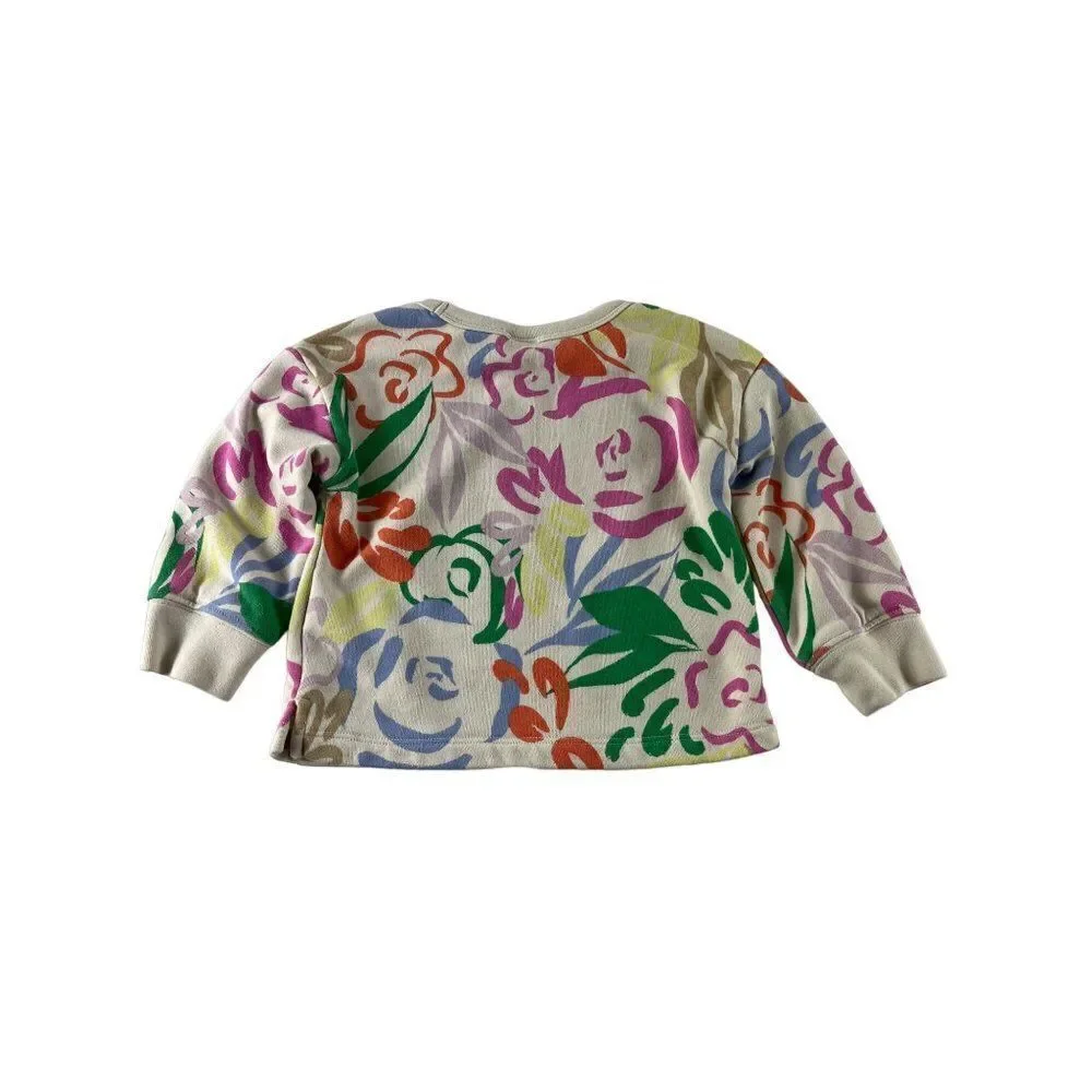 Baby Gap Kids Graphic Crew Neck Sweatshirt Multi Floral Girls Size 18-24 Months